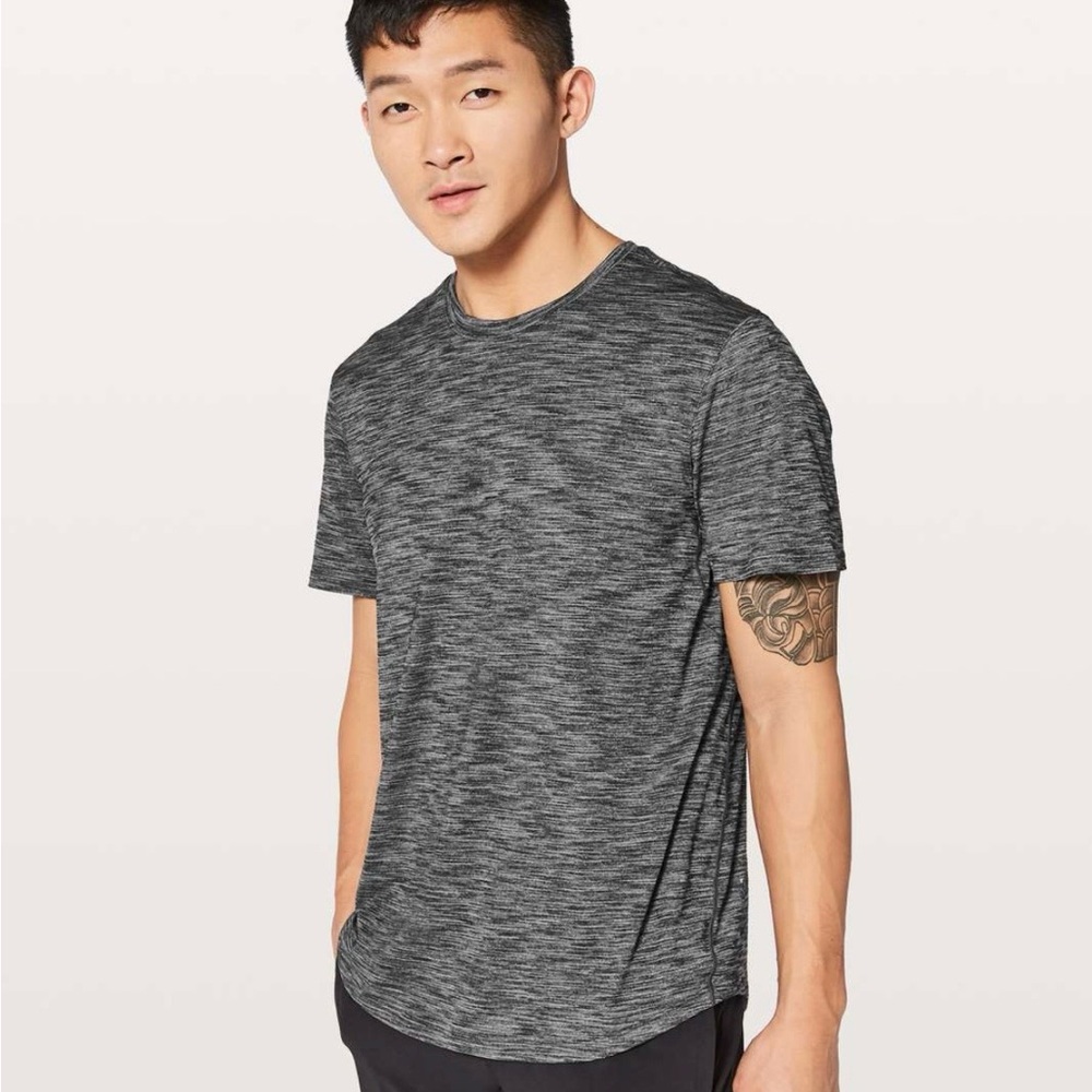 lululemon athletica Men's Short Sleeve Crewneck Tee - Charcoal/Black Heather